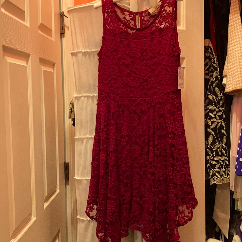 Red lace dress